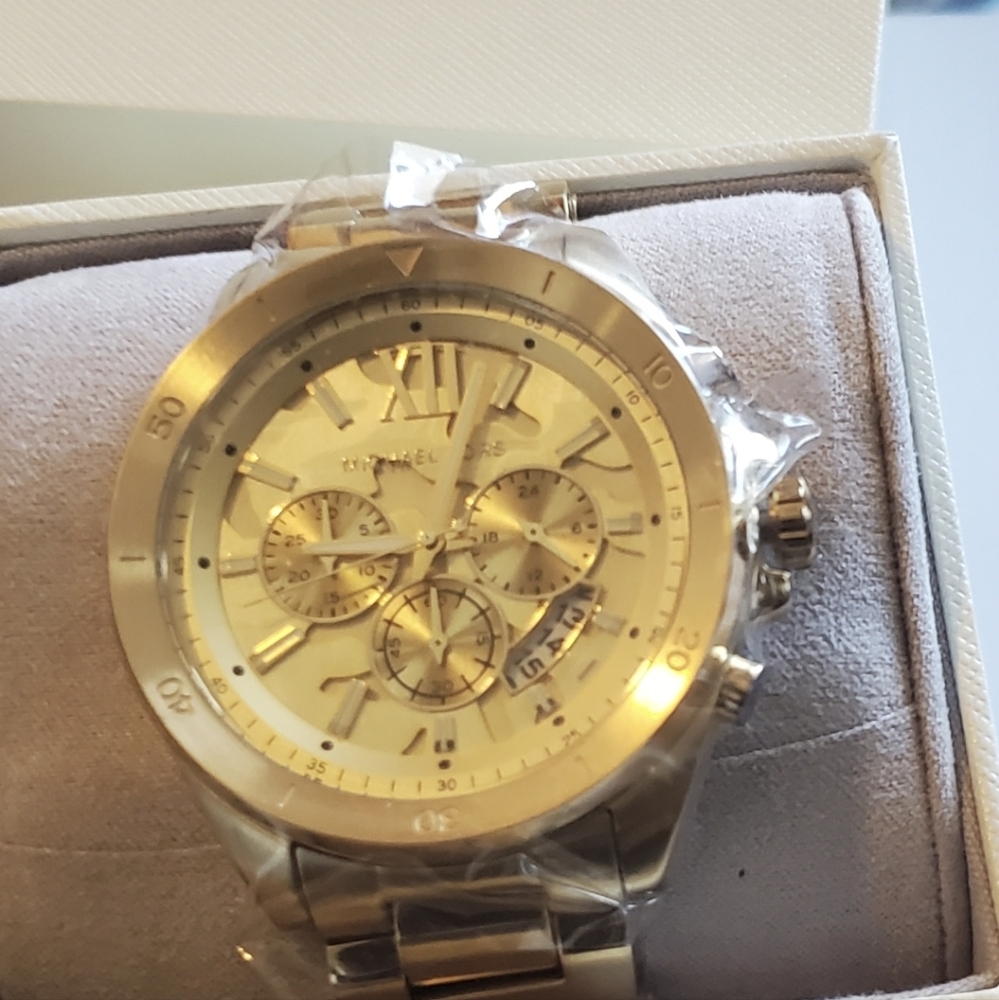 Michael Kors Gold Chronograph Watch/ Unisex